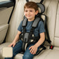 Portable Car Booster Seat with 5-Point Harness and Foldable Design, Washable Cover