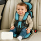Portable Car Booster Seat with 5-Point Harness and Foldable Design, Washable Cover