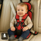 Portable Car Booster Seat with 5-Point Harness and Foldable Design, Washable Cover
