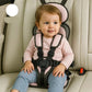 Portable Car Booster Seat with 5-Point Harness and Foldable Design, Washable Cover
