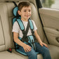 Portable Car Booster Seat with 5-Point Harness and Foldable Design, Washable Cover