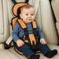 Portable Car Booster Seat with 5-Point Harness and Foldable Design, Washable Cover