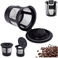 Refillable Coffee Capsules 3 Pack with Stainless Steel Micro-Hole Screen and Filling Spoon