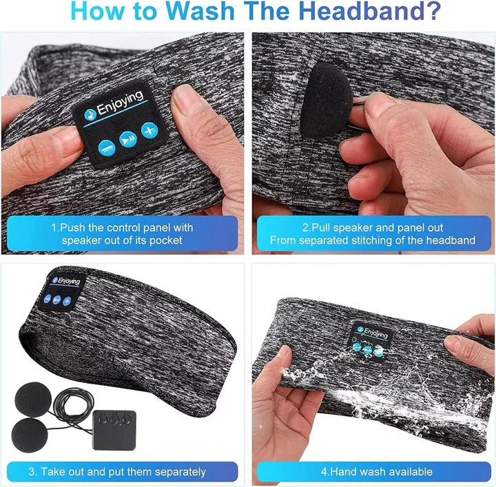 Dual-Purpose Cordless Sleep Earphones and Athletic Head Wrap for Restful Nights or Physical Training and Running
