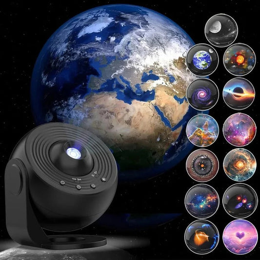 LED Film Disc Projector with 13 Space Discs and Silent 360  Rotation