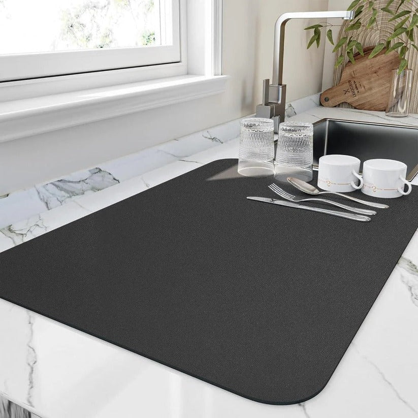 Absorbent Dish Drying Mat with Porous Microfiber and Fast Evaporation