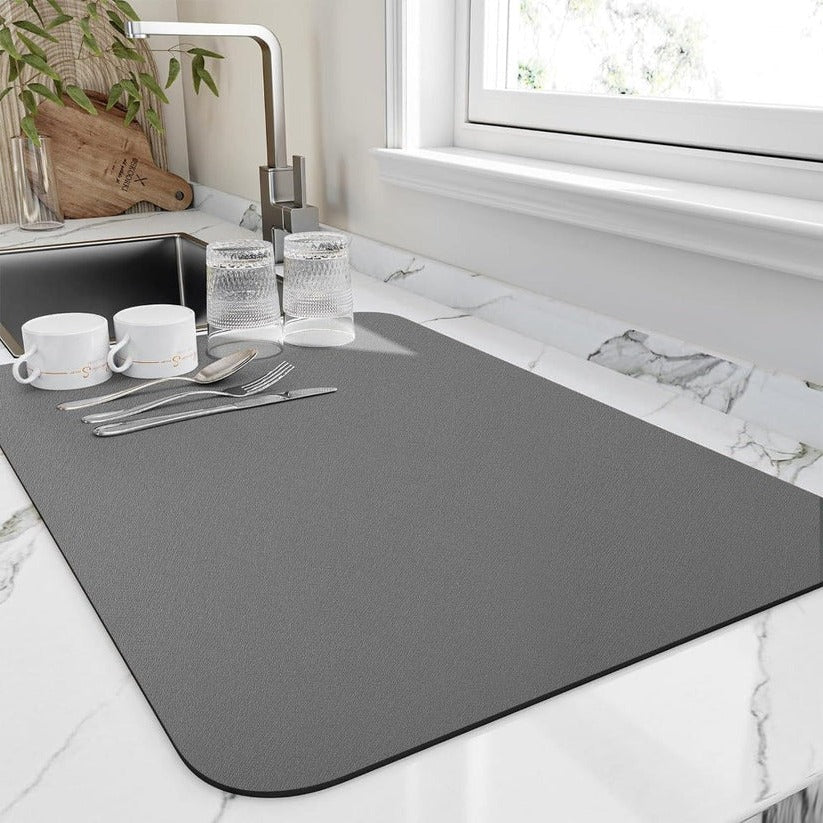 Absorbent Dish Drying Mat with Porous Microfiber and Fast Evaporation