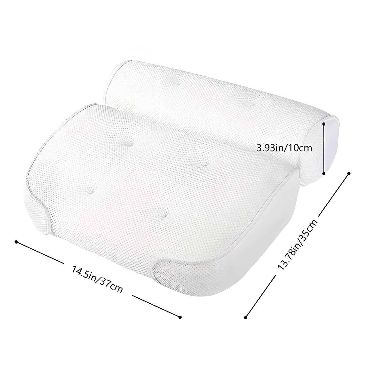 Ergonomic Bath Pillow with 6 Suction Cups and Mesh Surface for Head and Neck Support