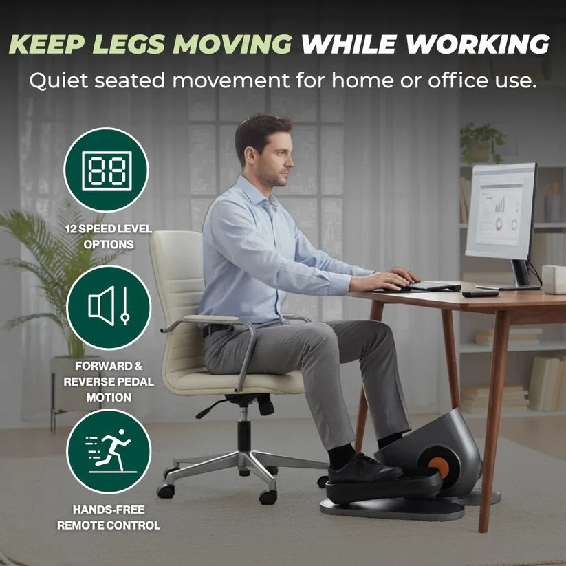 Under Desk Elliptical with Remote Control and LCD Display, 12 Speed Levels