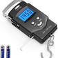 Dr.meter Fish Scale Luggage Scale Fishing Gear - 110lb Backlit LCD Display Digital Scale with Built-in Measuring Tape - Fishing Scale with 2 AAA Batteries, Pocket Size - Fishing Gifts for Men allveramart