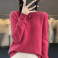 Wool Sweater with O-Neck Collar and Medium Stretch, Slim Fit