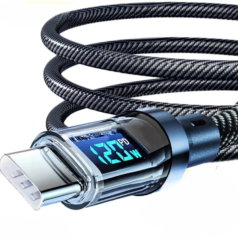 Fast Charging USB Type-C Cable With Power Display for Device Charging