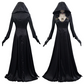Vampire Lady Cosplay Costume with Jacquard Coat and Satin Dress, Neckband and Tattoo Stickers