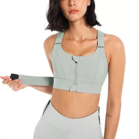 High Support Front-Zip Sports Bra for Active and Everyday Wear
