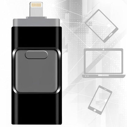 Multi Port USB Flash Drive with 32GB Storage and Four Connectors for Phones and Computers