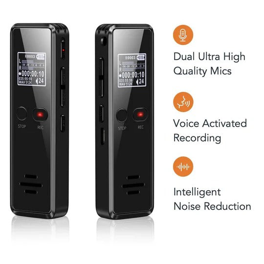 Professional Digital Voice Recorder with Auto File Saving and Built-In Speaker
