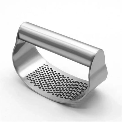 Curved Garlic Press Rocker with Bottle Opener and Multi-Ingredient Function