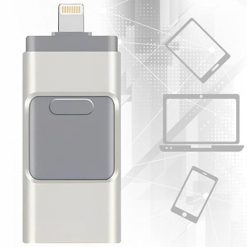 Multi Port USB Flash Drive with 32GB Storage and Four Connectors for Phones and Computers