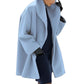 Wool-Blend Coat with Removable Belt and Slanted Side Pockets, A-Line Silhouette
