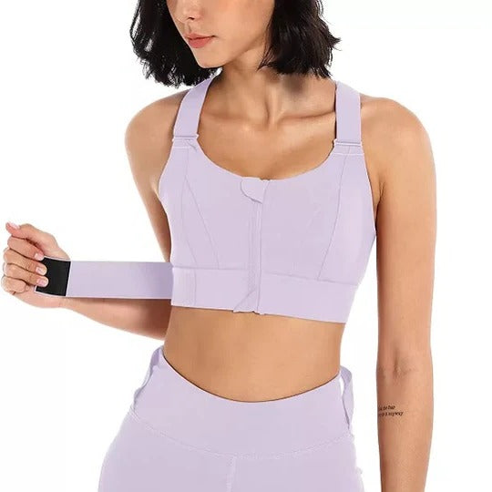 High Support Front-Zip Sports Bra for Active and Everyday Wear