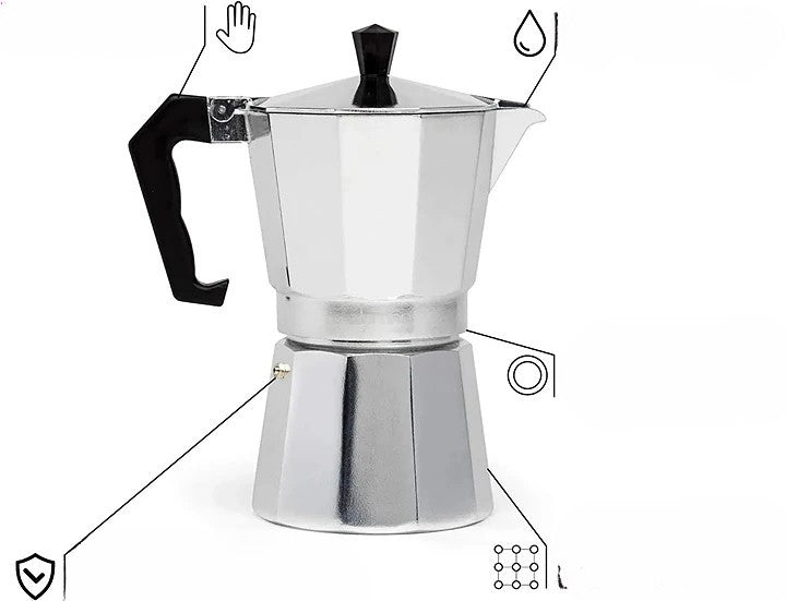 Classic Stovetop Coffee Maker for Single-Cup Pressure Brewing