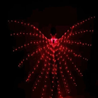 Butterfly Wings with Multicolor LED Edges and Adjustable Harness, 24-36in Wingspan