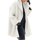 Wool-Blend Coat with Removable Belt and Slanted Side Pockets, A-Line Silhouette