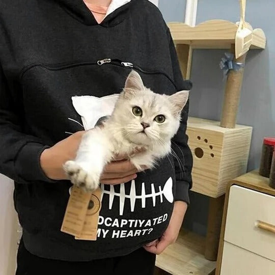 Pullover Hoodie with Front Carry Pouch for Holding Small Pets