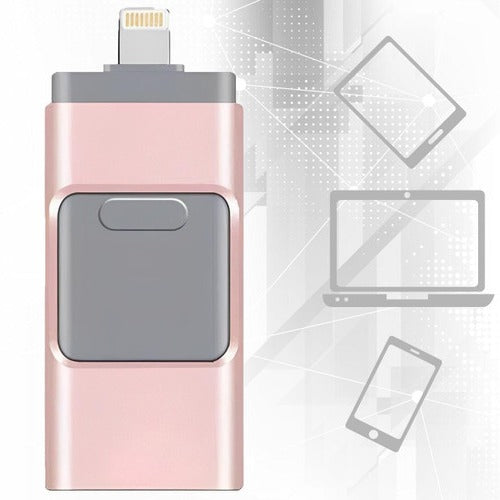 Multi Port USB Flash Drive with 32GB Storage and Four Connectors for Phones and Computers