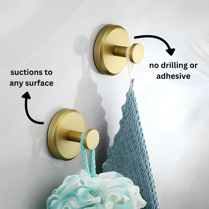 Suction Cup Hooks with 15 Pound Capacity for Glass and Tile Surfaces