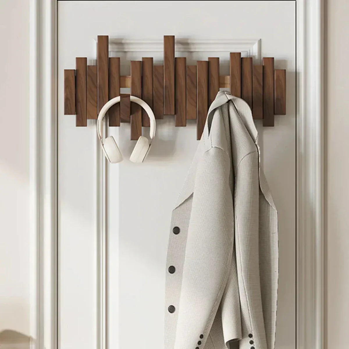 Wooden Wall Coat Hook Piano Design, Practical and Elegant Entryway Organizer