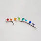 Sea Glass Rainbow Birds Wall Art with Driftwood Base and Hand-Positioned Design