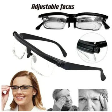 Adjustable Focus Glasses for Near and Far Vision with Dial-Control Precision Adjustment