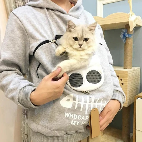 Pullover Hoodie with Front Carry Pouch for Holding Small Pets