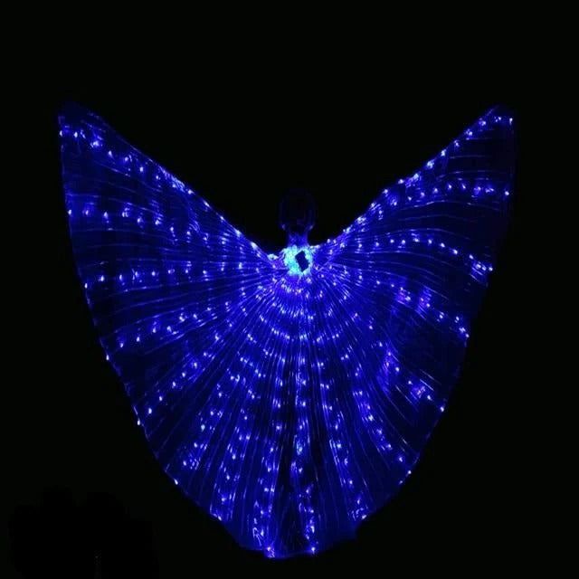 Butterfly Wings with Multicolor LED Edges and Adjustable Harness, 24-36in Wingspan