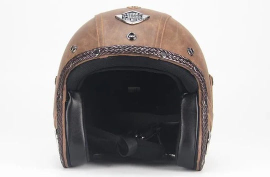 Retro Open Face Motorcycle Helmet With Detachable Goggle Mask for Riding Use