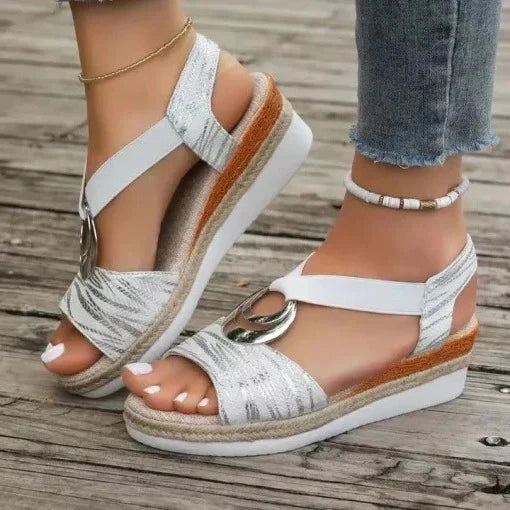 Women’s Breathable Arch Support Slip-On Wedge Sandals