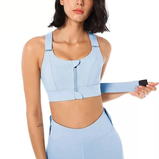 High Support Zip Front Sports Bra