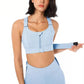 High Support Zip‑Front Sports Bra