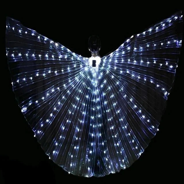 Butterfly Wings with Multicolor LED Edges and Adjustable Harness, 24-36in Wingspan