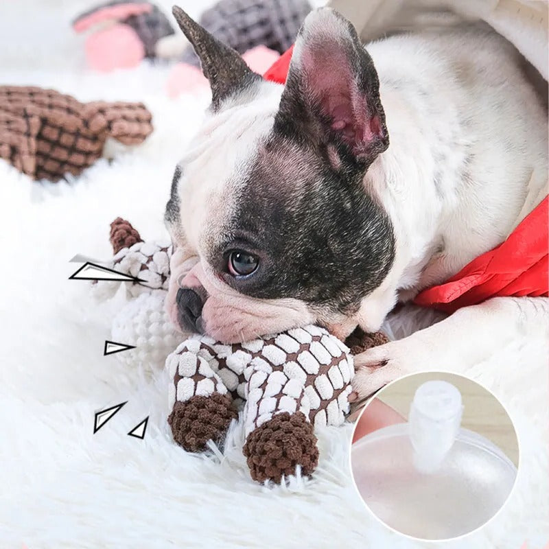 Durable Plush Dog Toy with Built-In Squeaker and Reinforced Stitching for Medium to Large Dogs