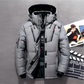 Insulated Winter Jacket with Adjustable Hood and Zippered Pockets, Water-Repellent Finish