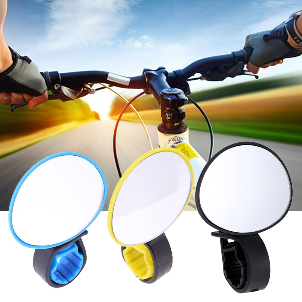 Bicycle Rear View Mirror with 360 Degree Rotation and Adjustable Strap Mount