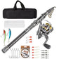 Telescopic Fishing Rod Kit with Carbon Fiber Rod and Spinning Reel, 100m Line, Tackle Bag