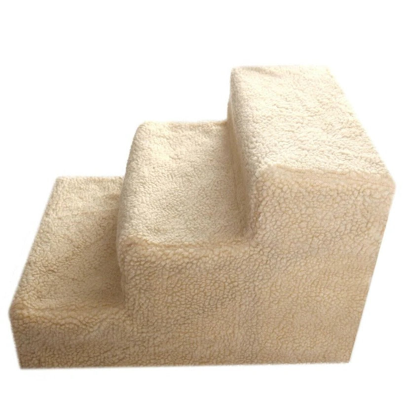Pet Stairs with Removable Fleece Cover and Non-Slip Surface for Small Dogs