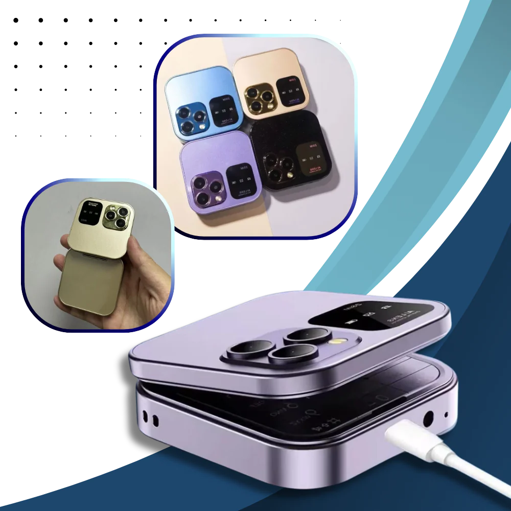 Folding Cell Phone with Dual Nano SIM and Rear Camera, Pocket Sized