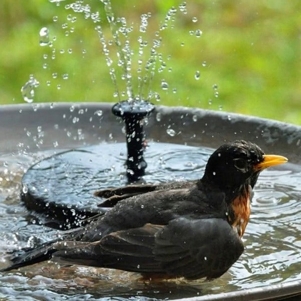 Solar Fountain Pump with Integrated Solar Panel and Four Nozzle Options, Floating Base