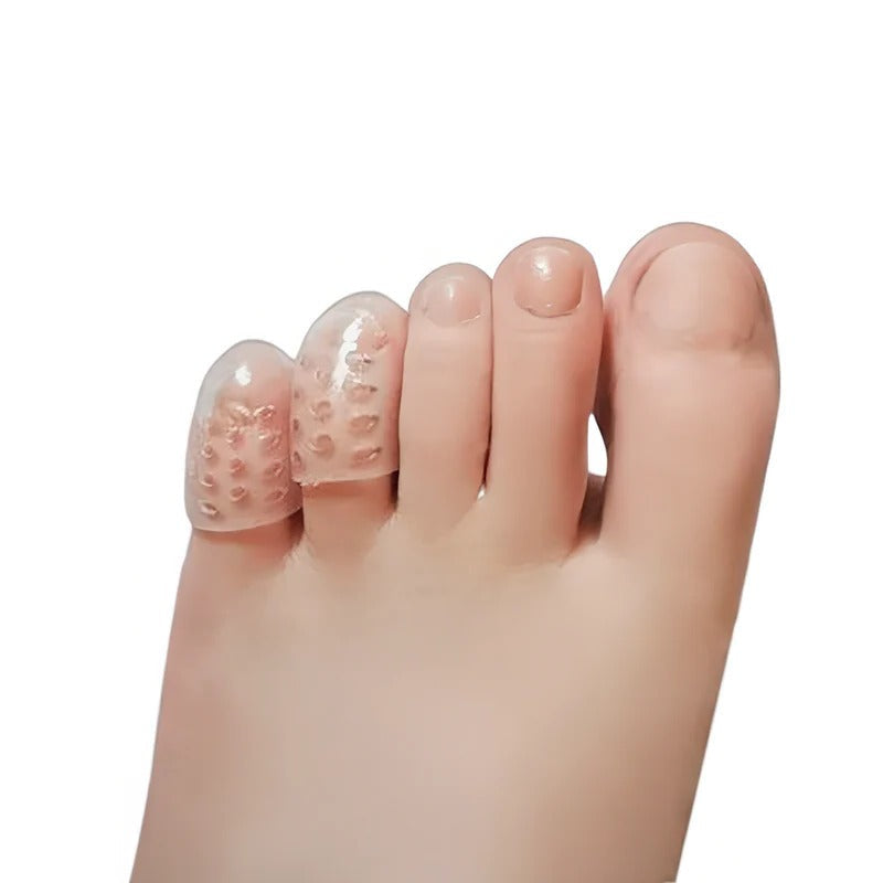 Silicone Toe Protectors with Friction Reducing Cushion and Clear Design, Washable
