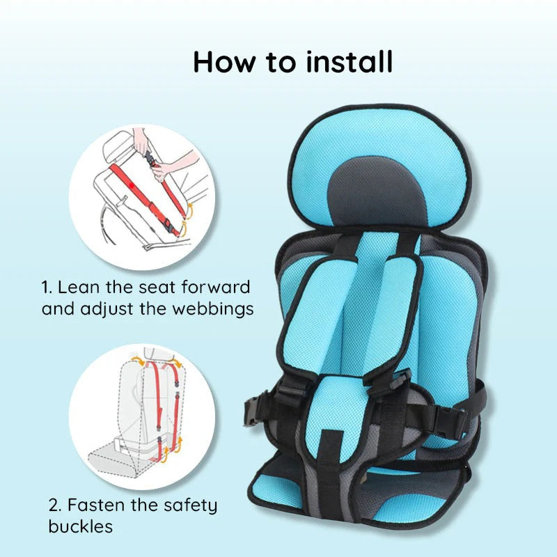 Child Protection Booster Cushion Seat with Integrated Safety Harness for Car Travel