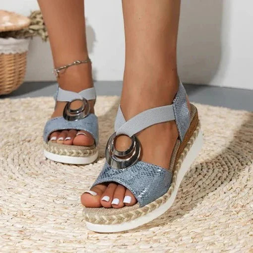 Women’s Breathable Arch Support Slip-On Wedge Sandals